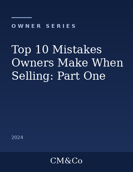 Top 10 Mistakes Business Owners Make When Selling | Part One, cover