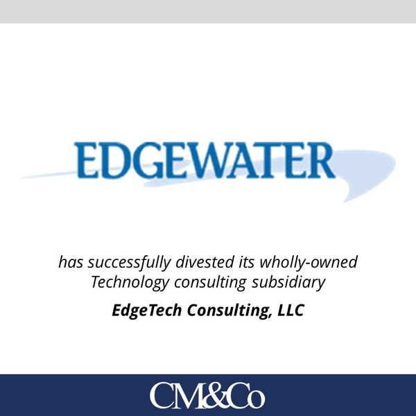 Edgewater Edgetech Consulting transaction tombstone