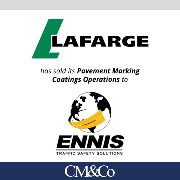 Lafarge Pavement Marking transaction tombstone