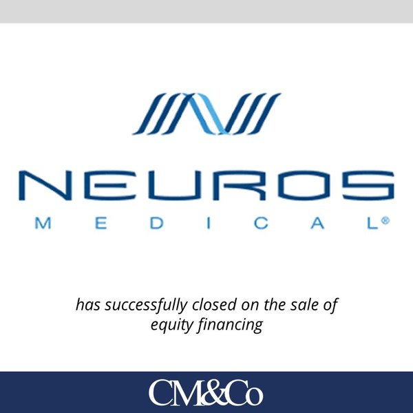Neuros Medical transaction tombstone