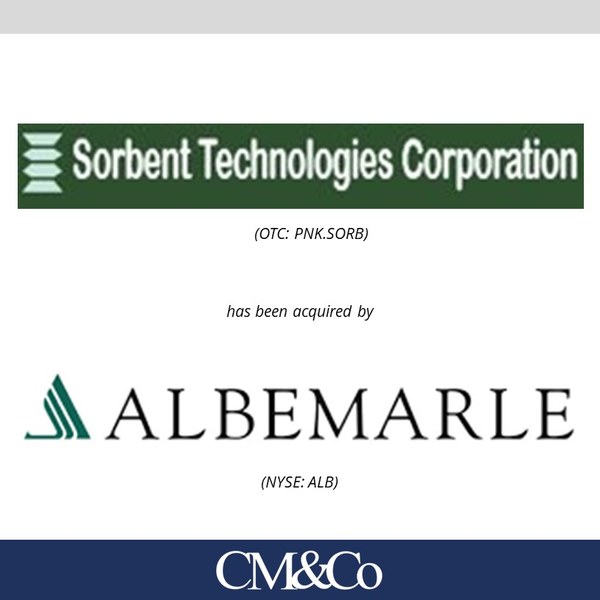 Sorbent Technologies transaction tombstone